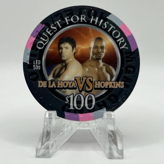 MGM Grand (Theme Hotel) Las Vegas Nevada 2004 'De La Hoya vs. Hopkins' LE $100 Casino Chip