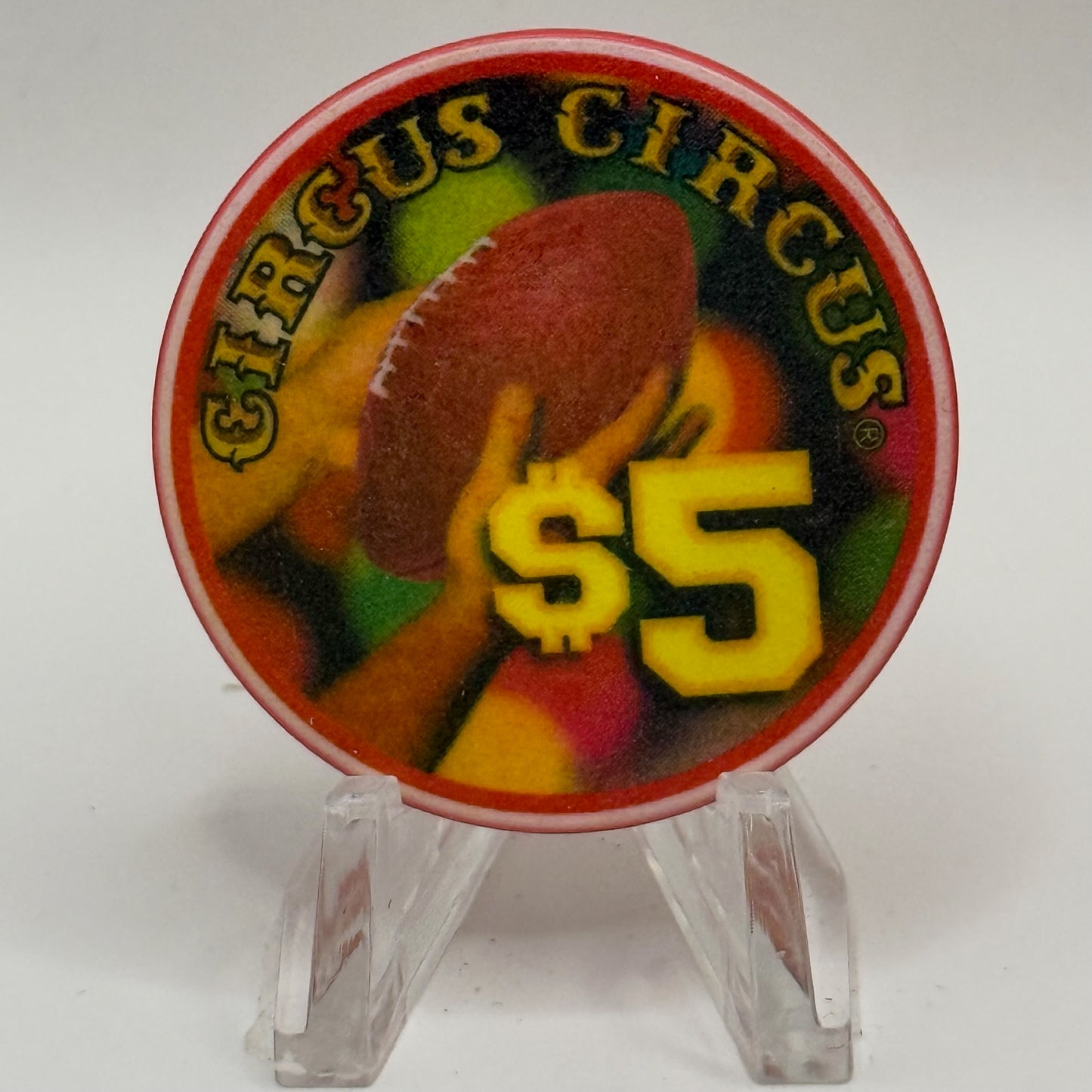 Circus Circus Las Vegas Nevada 1999 'Super Bowl XXXIII' LE $5 Casino Chip V2280