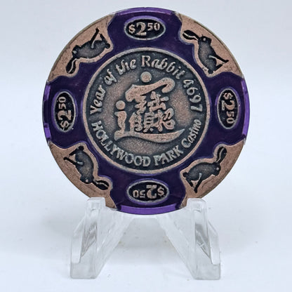 Hollywood Park Casino Inglewood California 1999 'Year Of The Rabbit' LE $2.50 Casino Chip
