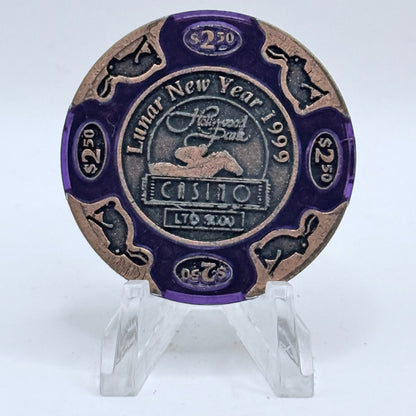 Hollywood Park Casino Inglewood California 1999 'Year Of The Rabbit' LE $2.50 Casino Chip