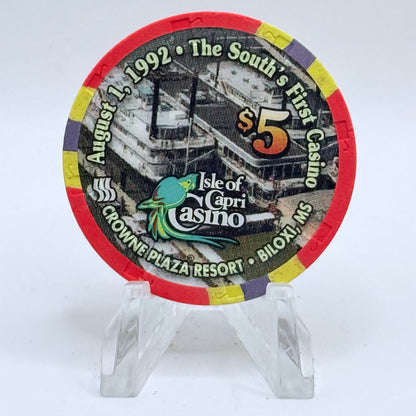 Isle of Capri (Riverboat) Biloxi Mississippi 1997 '5th Anniversary' LE $5 Casino Chip