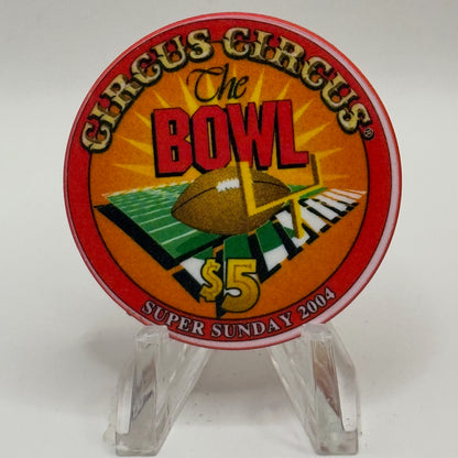 Circus Circus Las Vegas Nevada 2004 'Super Sunday XXXVIII' LE $5 Casino Chip E0258