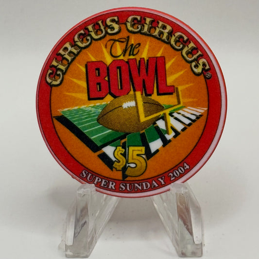 Circus Circus Las Vegas Nevada 2004 'Super Sunday XXXVIII' LE $5 Casino Chip E0258