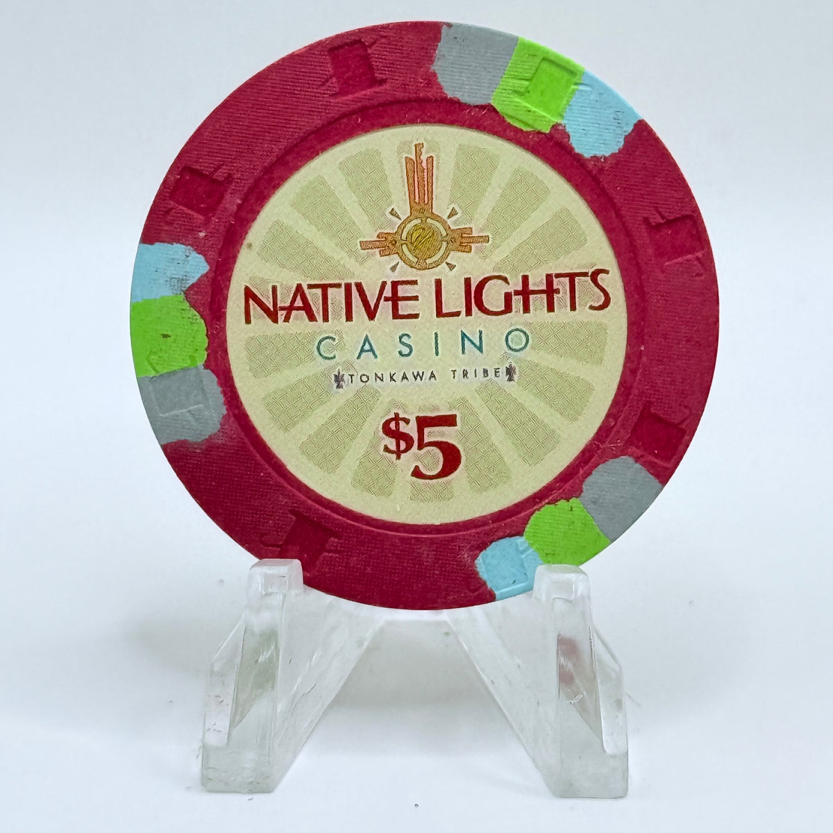 Native Lights Newkirk Oklahoma $5 Casino Chip