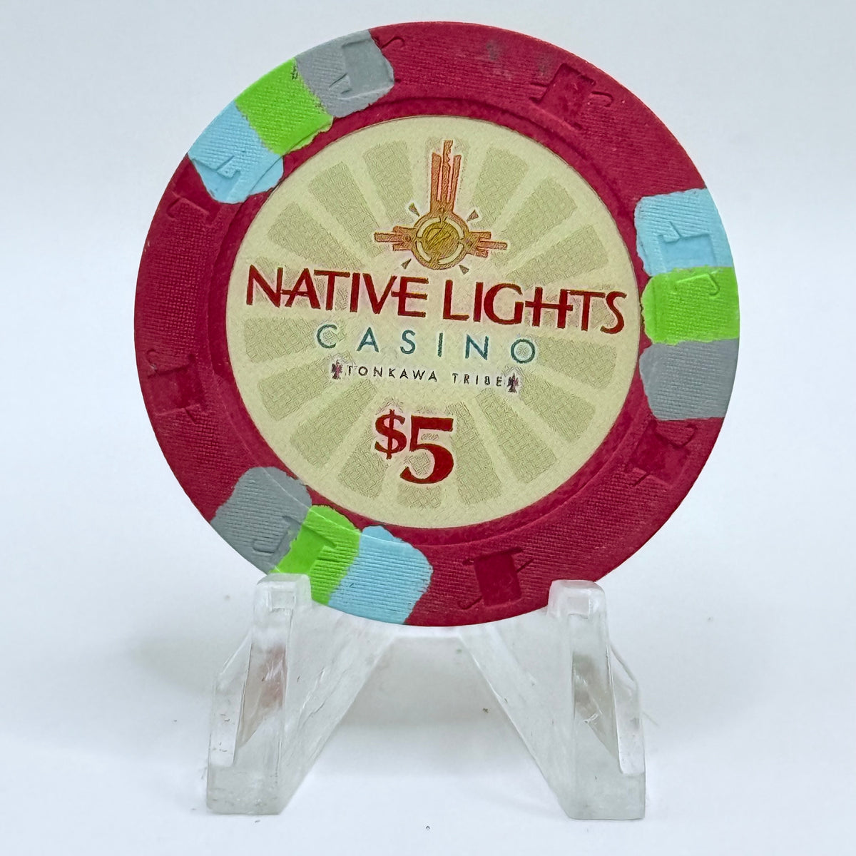 Native Lights Newkirk Oklahoma $5 Casino Chip