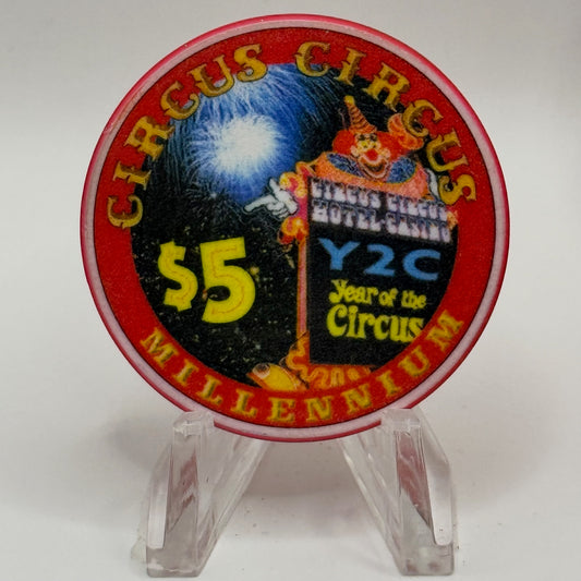 Circus Circus Las Vegas Nevada 1999 'Millennium Y2C' LE $5 Casino Chip V3870