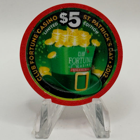 Club Fortune Henderson Nevada 2012 'St. Patrick's Day' LE $5 Casino Chip D0547