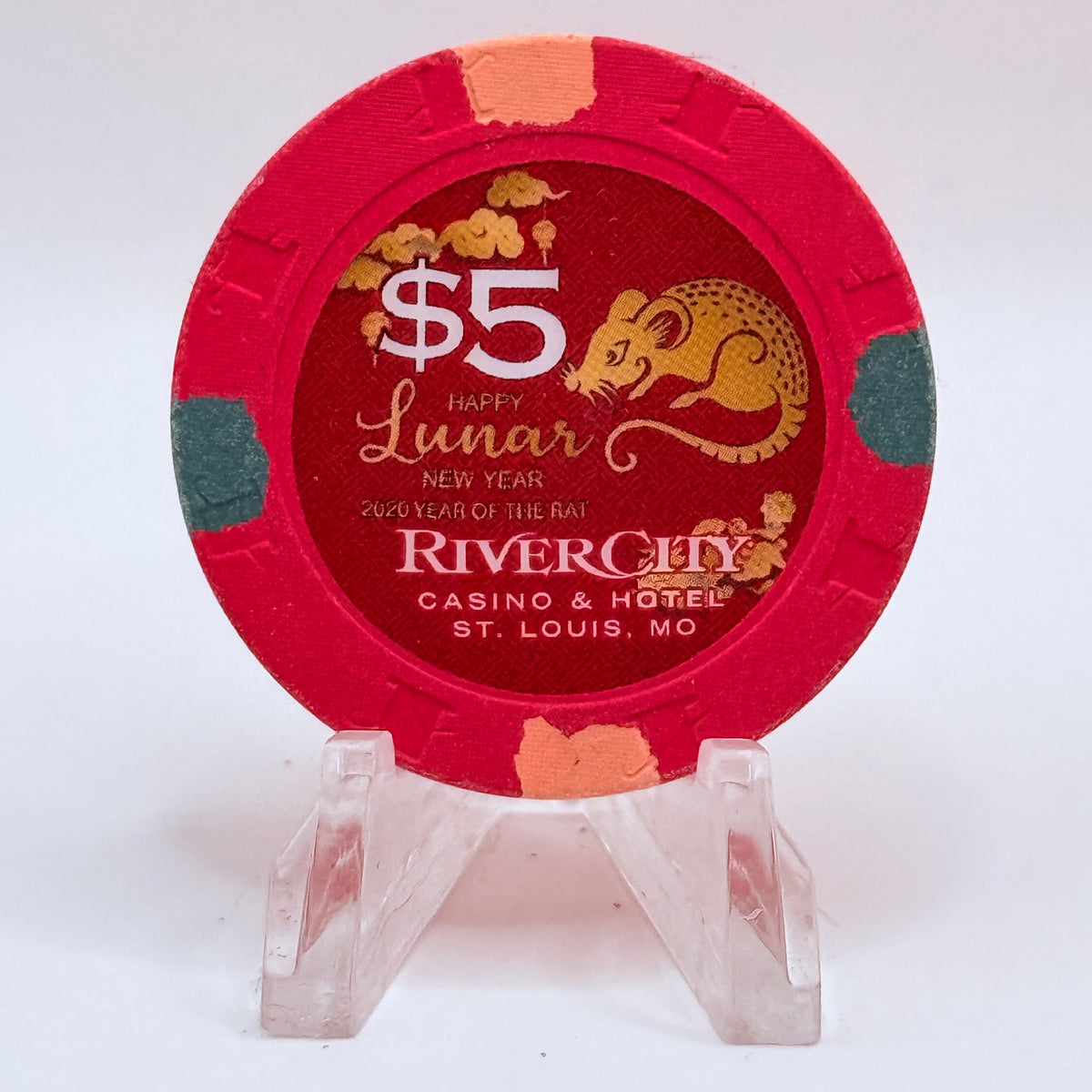 River City St. Louis Missouri 2020 'Year Of The Rat' LE $5 Casino Chip