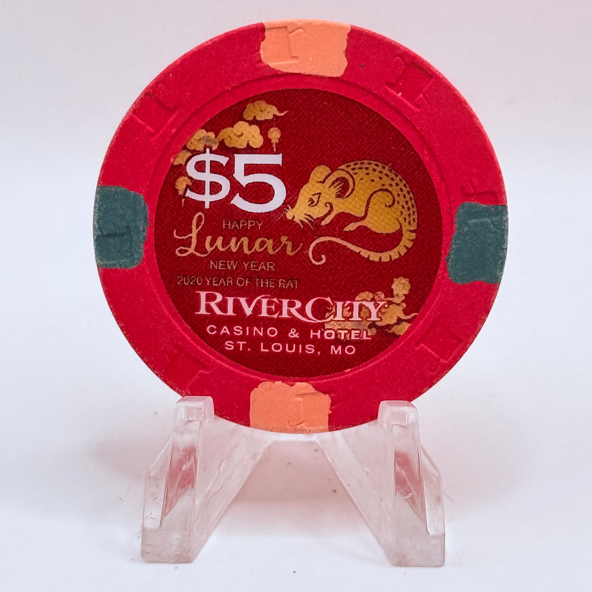 River City St. Louis Missouri 2020 'Year Of The Rat' LE $5 Casino Chip