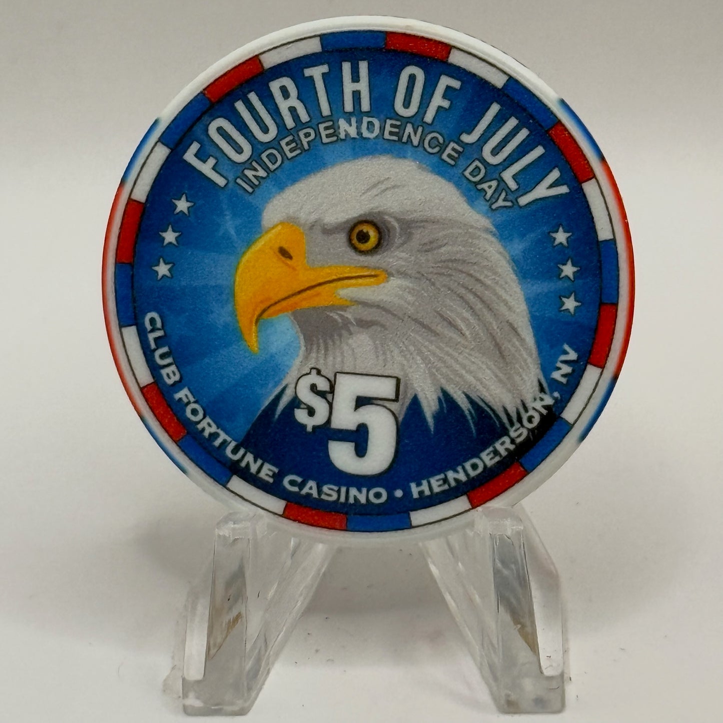 Club Fortune Henderson Nevada 2011 'Fourth Of July' LE $5 Casino Chip D0233