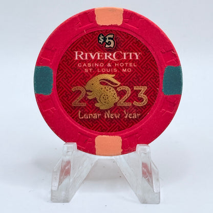 River City St. Louis Missouri 2023 'Year Of The Rabbit' LE $5 Casino Chip