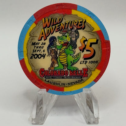 Colorado Belle Laughlin Nevada 2004 'Wild Adventures' LE $5 Casino Chip E3896