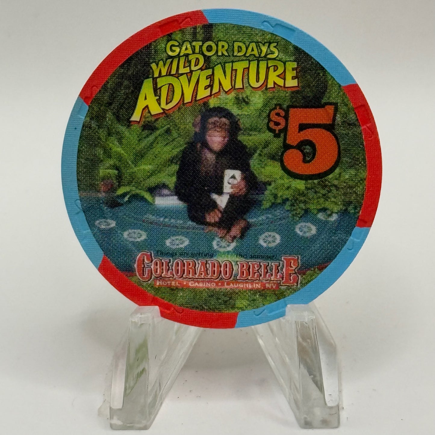 Colorado Belle Laughlin Nevada 2000 'Gator Days Wild Adventure' LE $5 Casino Chip E3916
