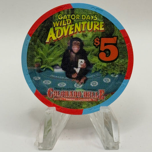 Colorado Belle Laughlin Nevada 2000 'Gator Days Wild Adventure' LE $5 Casino Chip E3916