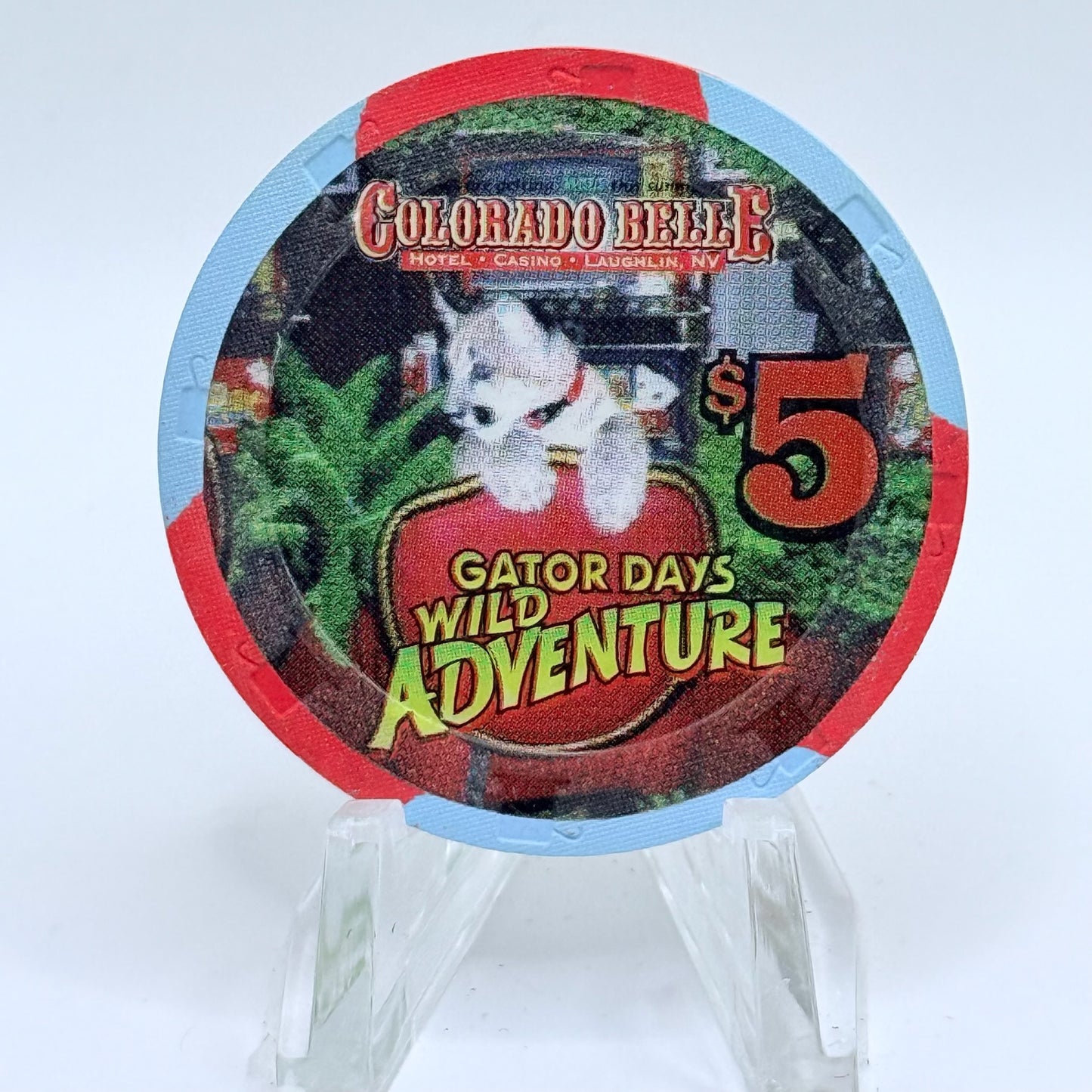 Colorado Belle Laughlin Nevada 2000 'Gator Days Wild Adventure' LE $5 Casino Chip E3915