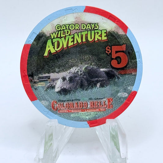 Colorado Belle Laughlin Nevada 2000 'Gator Days Wild Adventures' LE $5 Casino Chip E3914