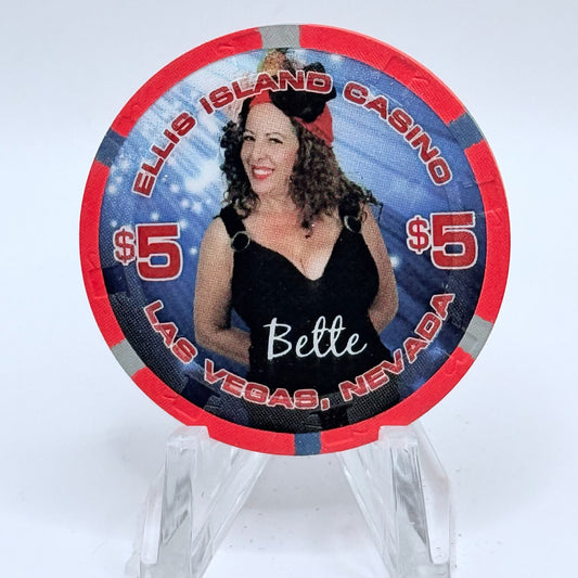 Ellis Island Las Vegas Nevada 2015 'Bette' LE $5 Casino Chip D1720
