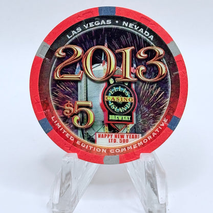 Ellis Island Las Vegas Nevada 2012 'New Year's Eve' LE $5 Casino Chip D0881