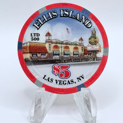 Ellis Island Las Vegas Nevada 2009 'Happy New Years Eve' LE $5 Casino Chip E9365