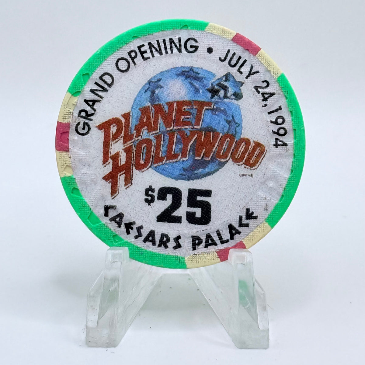 Caesars Palace Las Vegas Nevada 1994 'Planet Hollywood Grand Opening' LE $25 Casino Chip N4721