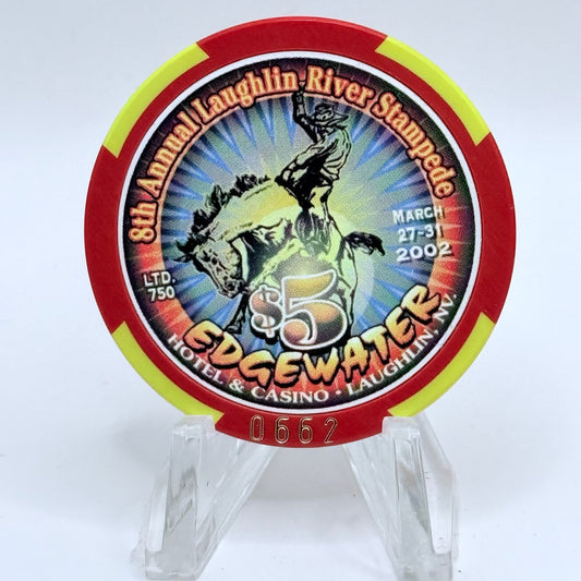 Edgewater Laughlin Nevada 2002 LE $5 Casino Chip V8390