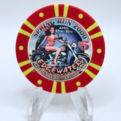 Edgewater Laughlin Nevada 2000 'Spring Run' LE $5 Casino Chip V4006