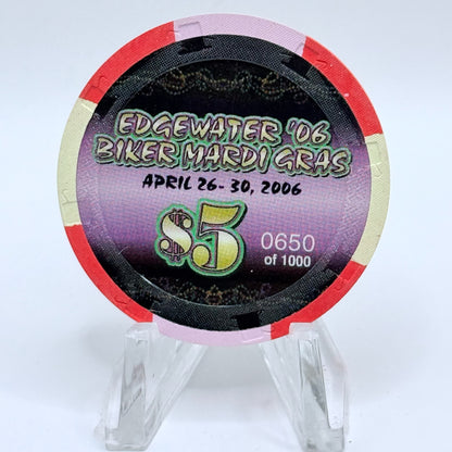 Edgewater Laughlin Nevada 2006 'River Mardi Gras' LE $5 Casino Chip