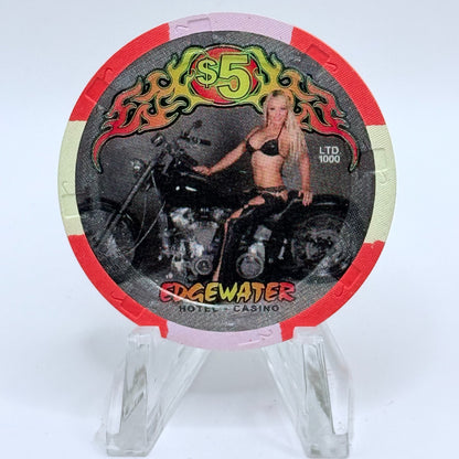 Edgewater Laughlin Nevada 1997 'Take it to the Edge' LE $5 Casino Chip N8169