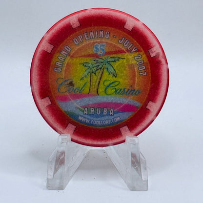 Cool Casino (Riu Palace) Palm Beach Aruba 2007 'Grand Opening' Series 1 LE $5 Casino Chip