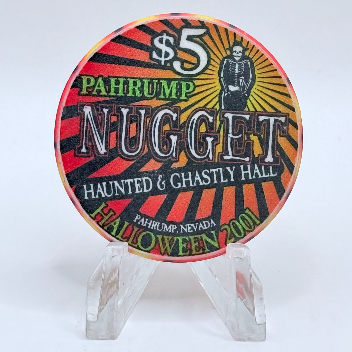 Pahrump Nugget Hotel & Gambling Hall Pahrump Nevada 2001 'Halloween' LE $5 Casino Chip V9239