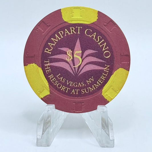 Rampart Casino Las Vegas Nevada 2012 $5 Casino Chip