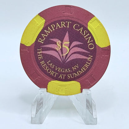 Rampart Casino Las Vegas Nevada 2012 $5 Casino Chip