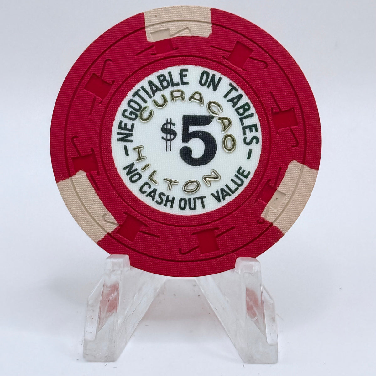 Curacao Hilton Willemstad Curacao Series 4 $5 NCV Casino Chip
