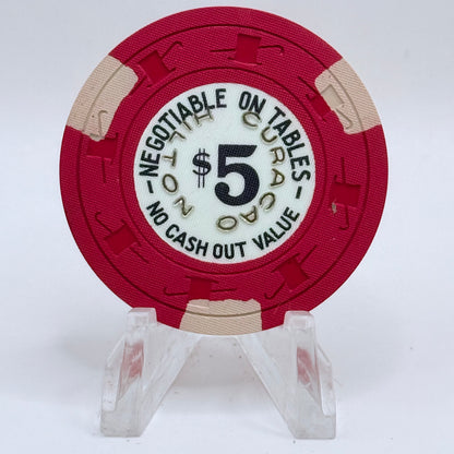 Curacao Hilton Willemstad Curacao Series 4 $5 NCV Casino Chip