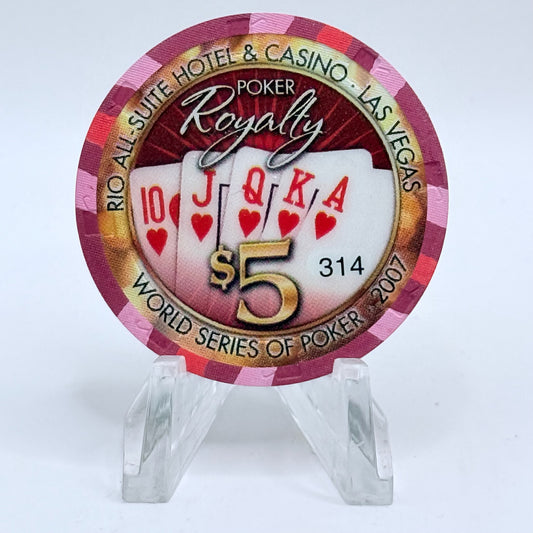 Rio Las Vegas Nevada 2007 'World Series of Poker - Poker Royalty' LE $5 Casino Chip E6374