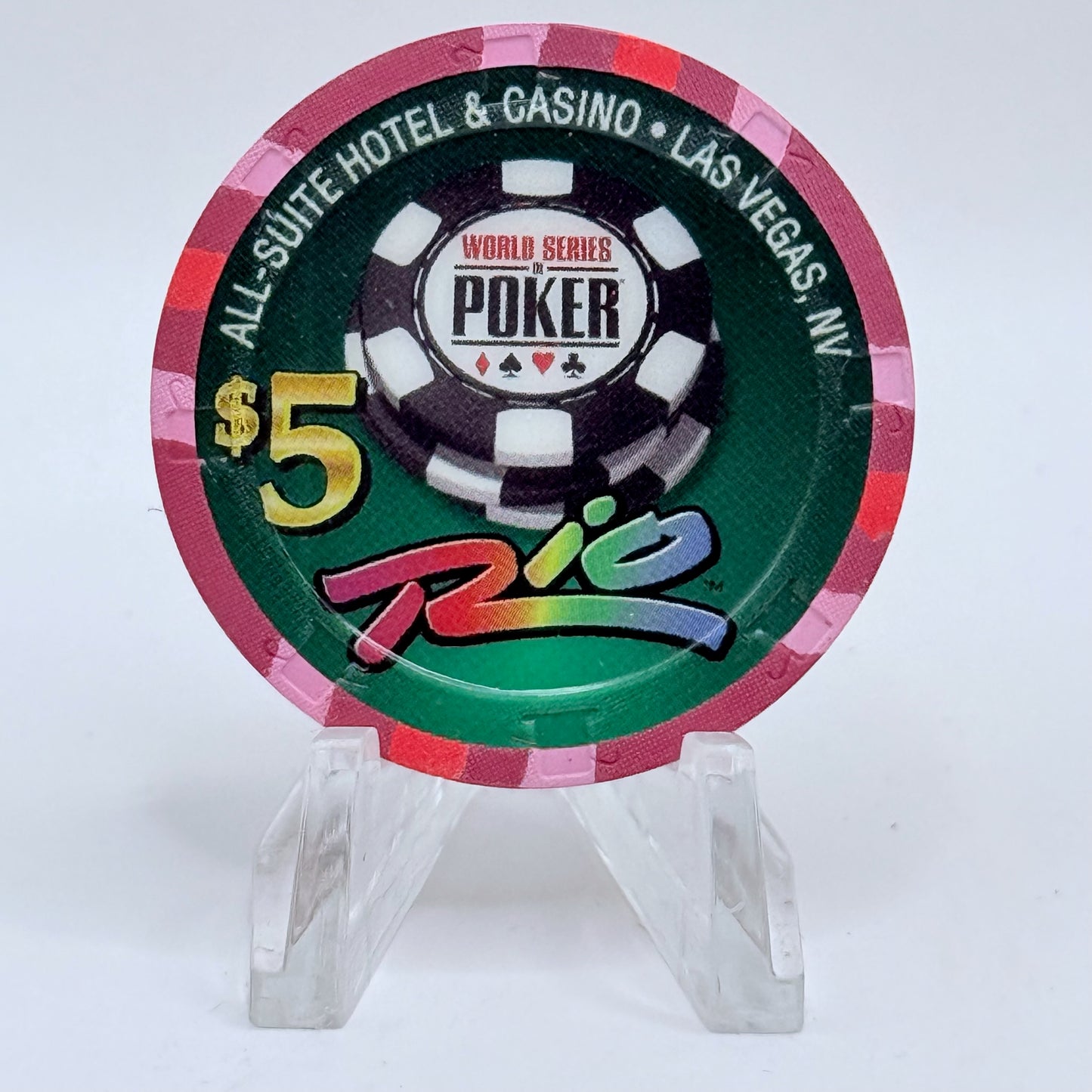 Rio Las Vegas Nevada 2007 'World Series of Poker - Riding Aces' LE $5 Casino Chip E6375