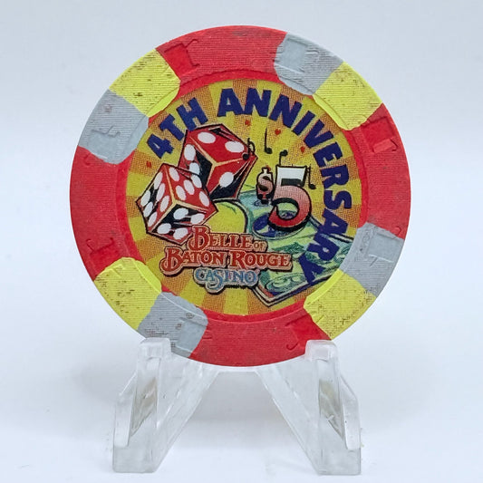 Belle of Baton Rouge (Original) Baton Rouge Louisiana 1998 '4th Anniversary' LE $5 Casino Chip