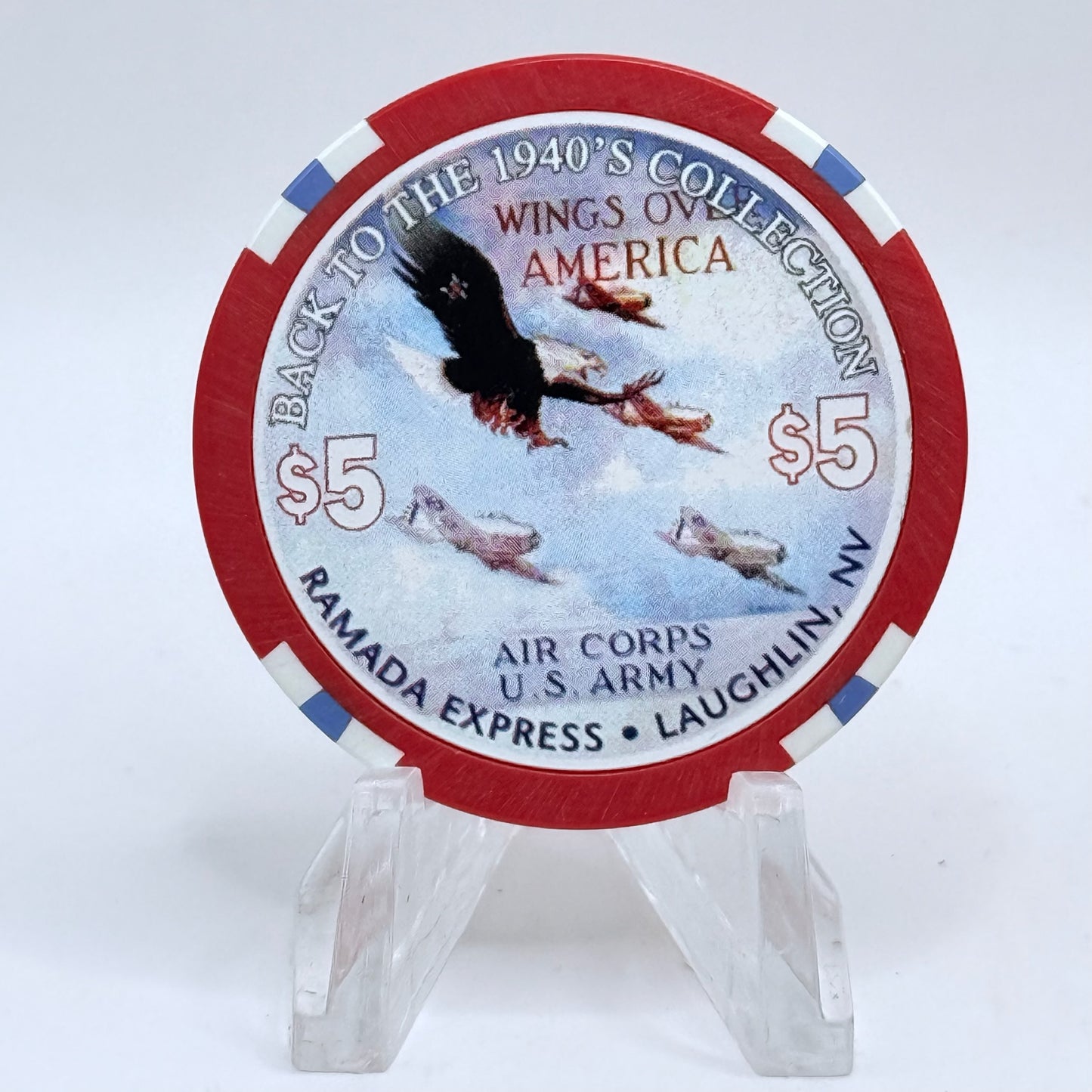 Ramada Express Laughlin Nevada 1998 'Back To The 1940's' LE $5 Casino Chip V1359