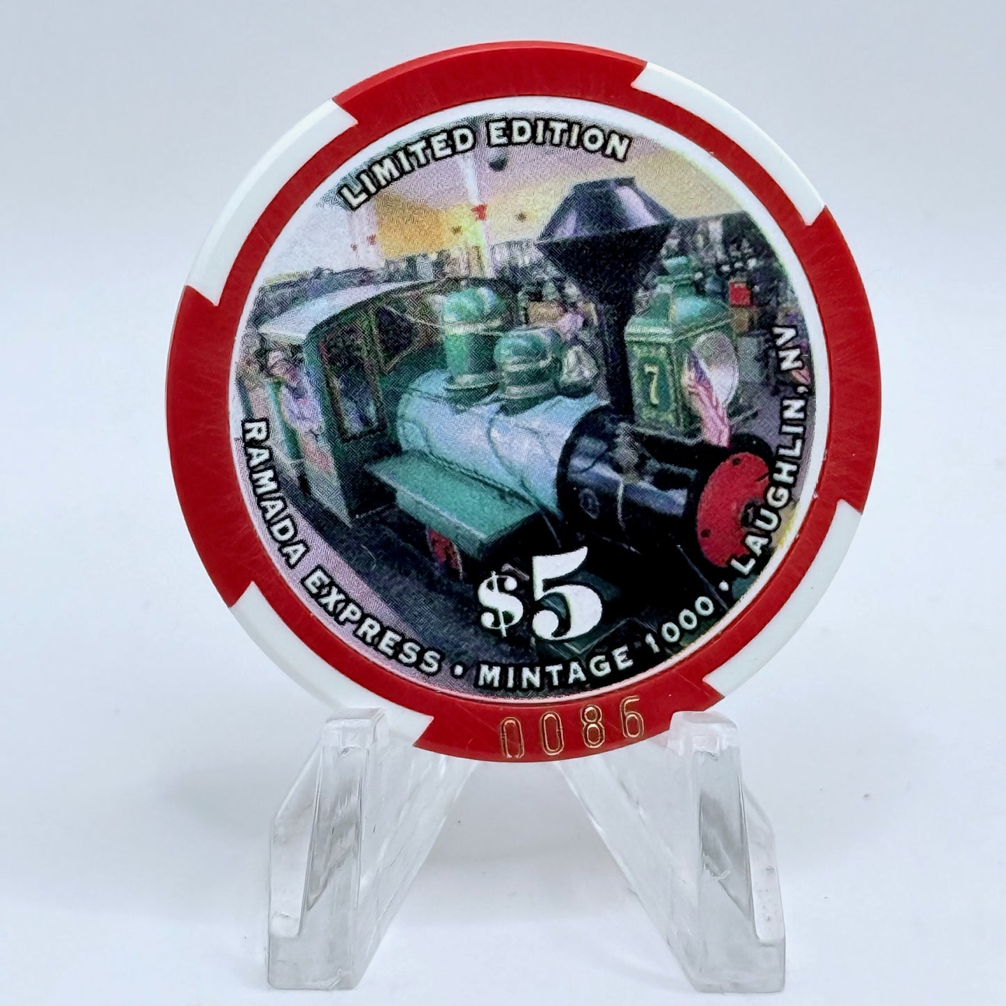 Ramada Express Laughlin Nevada 2003 'International Rally' LE $5 Casino Chip E4555