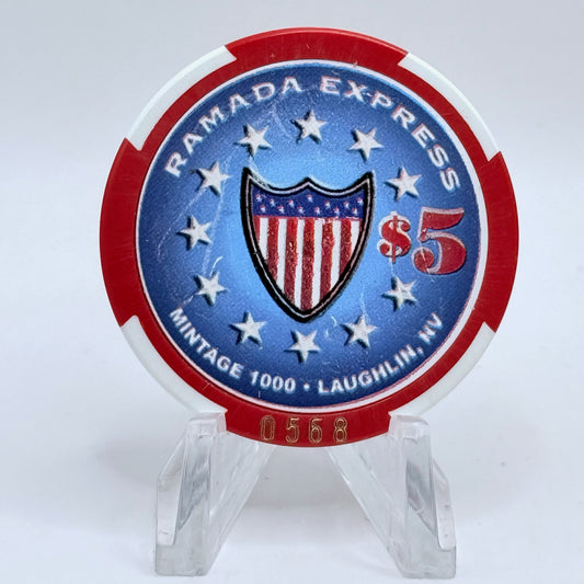Ramada Express Laughlin Nevada 2003 'Veterans Day' LE $5 Casino Chip E4702