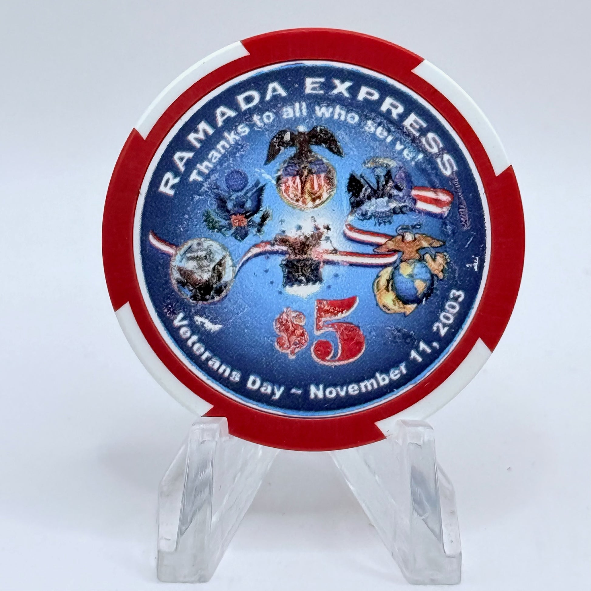 Ramada Express Laughlin Nevada 2003 'Veterans Day' LE $5 Casino Chip E4702
