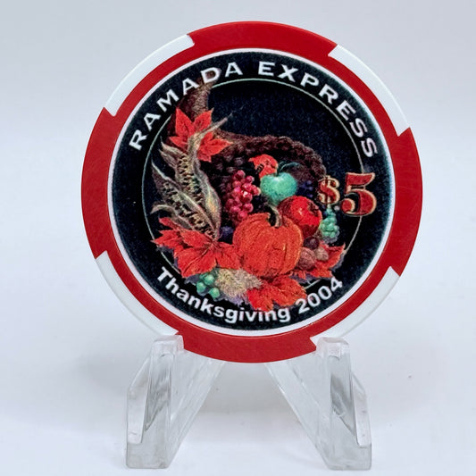 Ramada Express Laughlin Nevada 2004 'Thanksgiving' LE $5 Casino Chip E4206