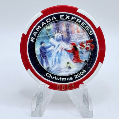 Ramada Express Laughlin Nevada 2004 'Christmas' LE $5 Casino Chip E4205