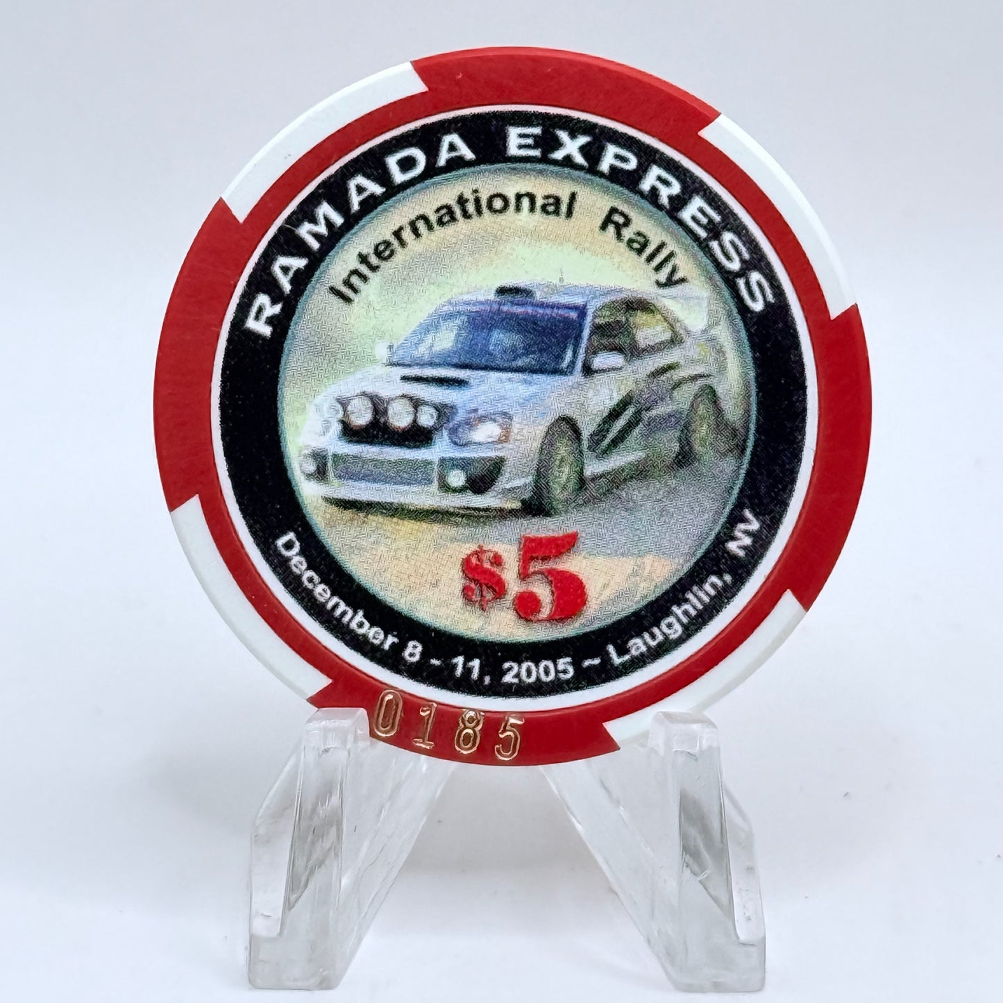 Ramada Express Laughlin Nevada 2005 'International Rally' LE $5 Casino Chip E6004