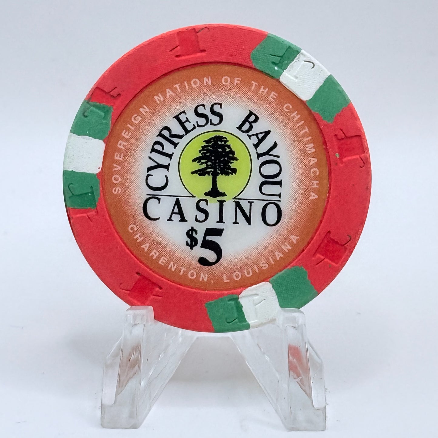 Cypress Bayou Charenton Louisiana $5 Casino Chip