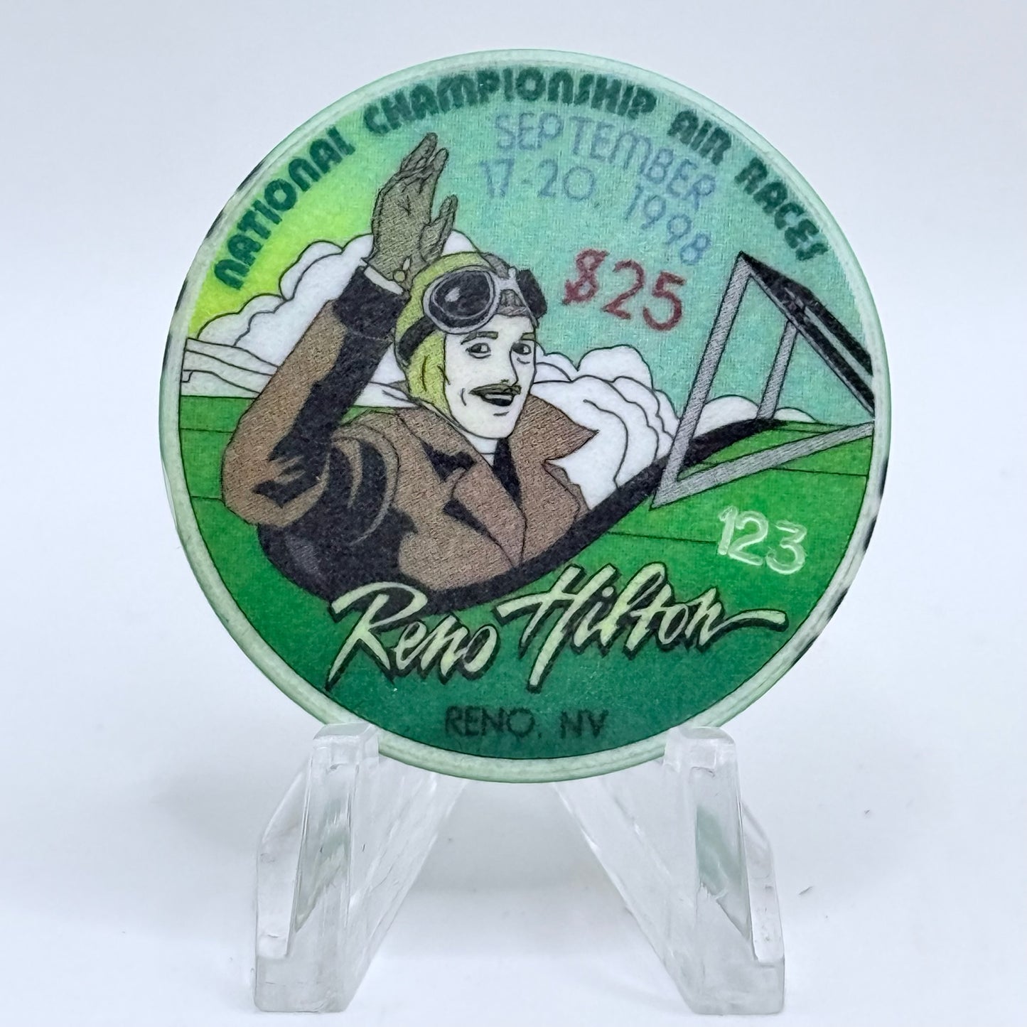 Hilton Resort Reno Nevada 1998 'National Championship Air Races' LE $25 Casino Chip V2781