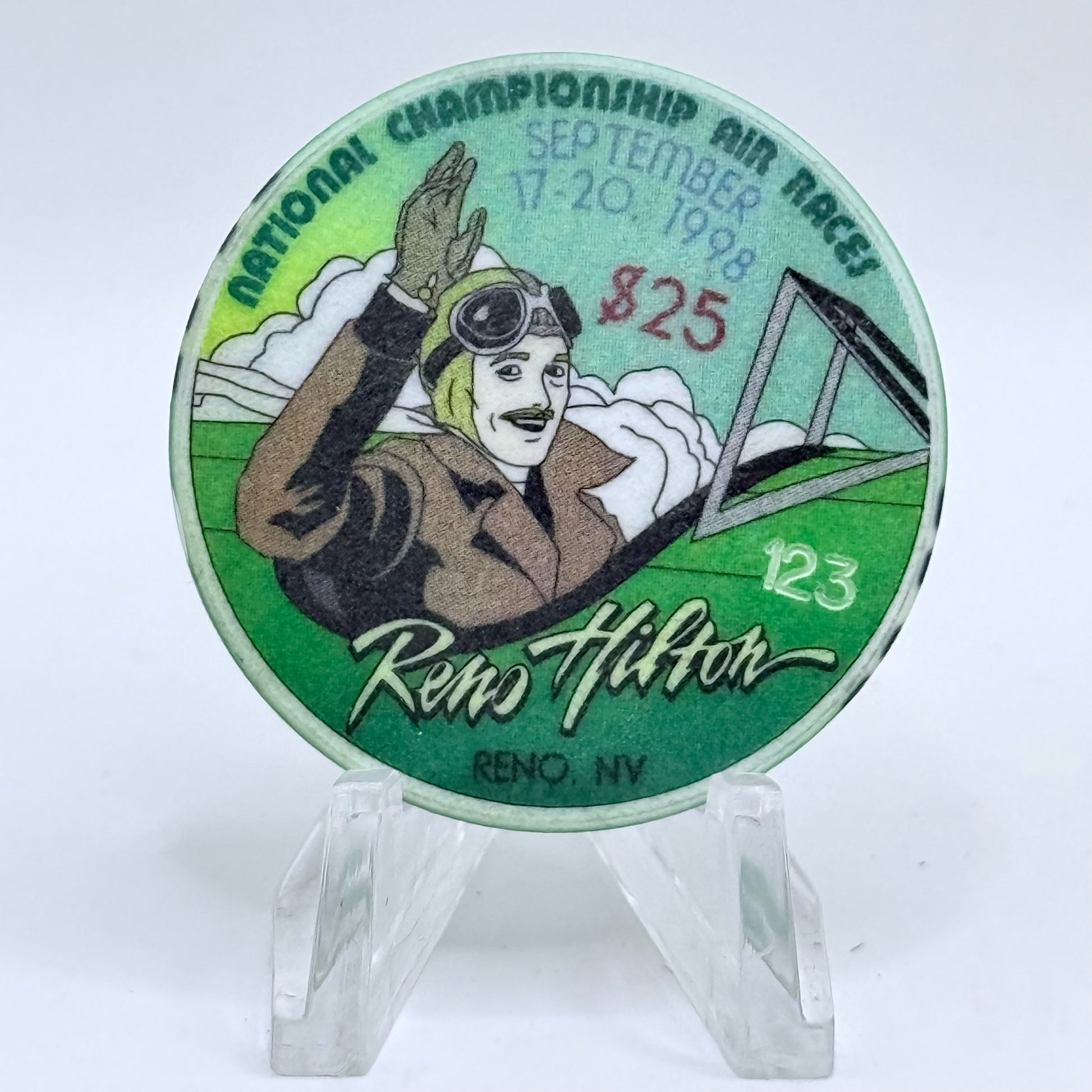 Hilton Resort Reno Nevada 1998 'National Championship Air Races' LE $25 Casino Chip V2781
