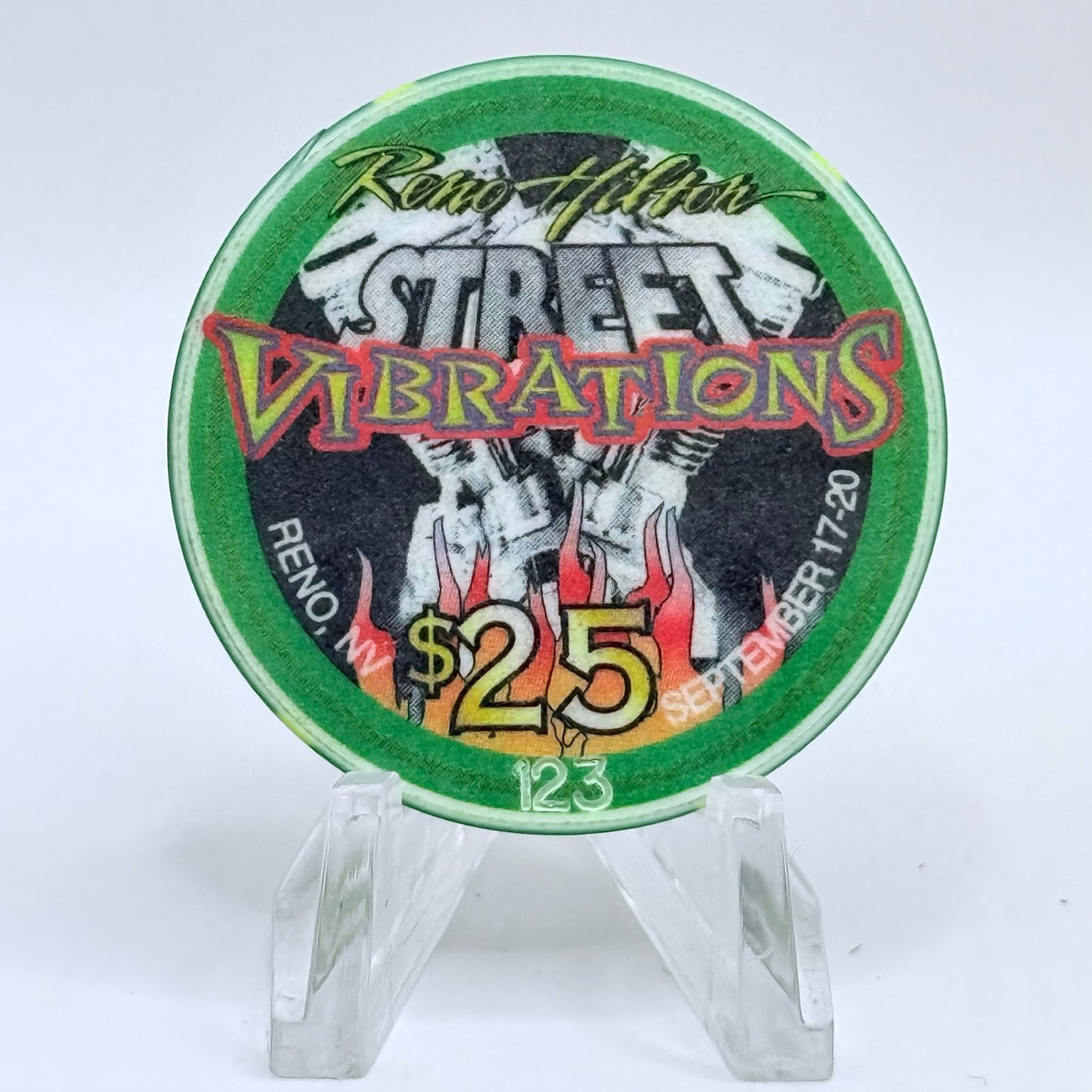 Hilton Resort Reno Nevada 1998 'Street Vibrations' LE $25 Casino Chip V2783