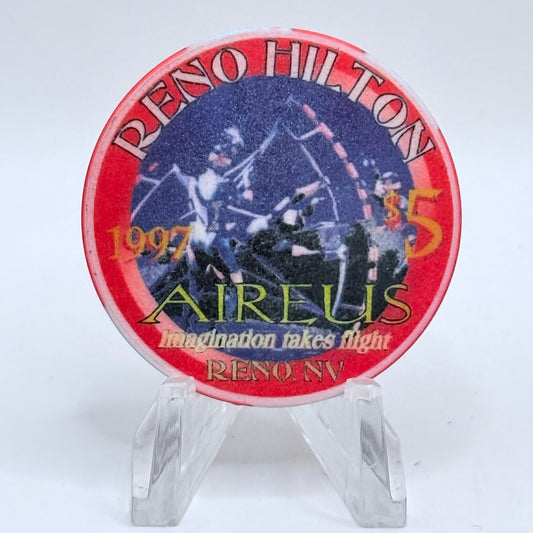 Hilton Resort Reno Nevada 1997 'Aireus' Series 2 LE $5 Casino Chip N9933