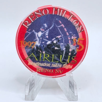 Hilton Resort Reno Nevada 1997 'Aireus' Series 2 LE $5 Casino Chip N9933